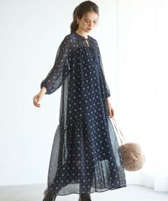 S size ONWARD(小さいサイズ) / エスサイズオンワード ロング・マキシ丈ワンピース | 【SLOW/一部店舗限定】クレープ フラワープリント ワンピース