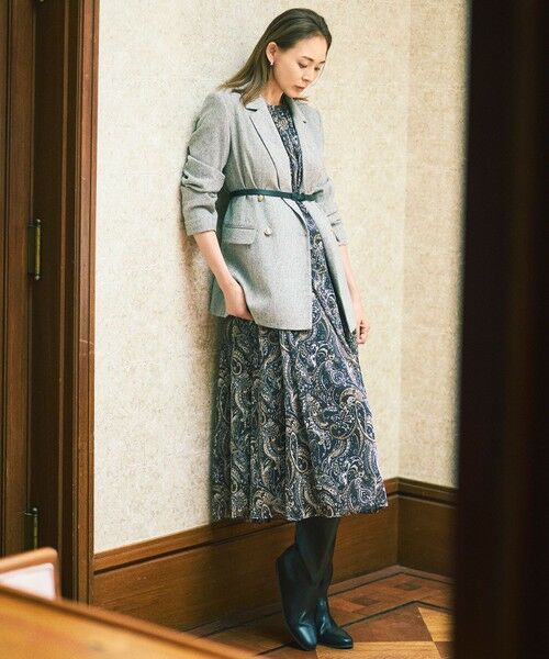 S size ONWARD(小さいサイズ) / エスサイズオンワード ロング・マキシ丈ワンピース | 【SHIHOさん着用】ペイズリープリント ワンピース | 詳細14