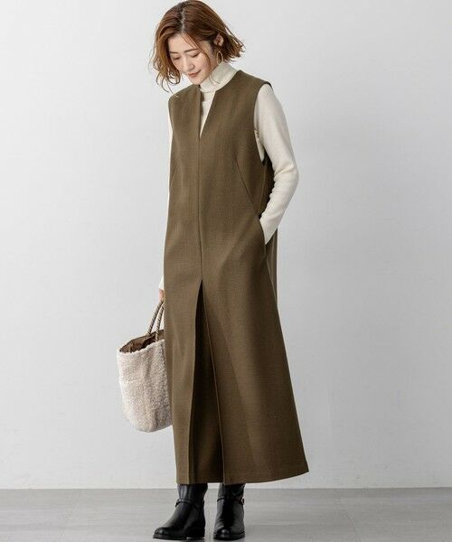 S size ONWARD(小さいサイズ) / エスサイズオンワード ロング・マキシ丈ワンピース | ウールミルドジャージー ボックスタック ジャンパースカート | 詳細9