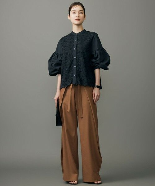 S size ONWARD(小さいサイズ) / エスサイズオンワード その他パンツ | 【SHIHOさん着用】フロントディテールラップワイド パンツ | 詳細2