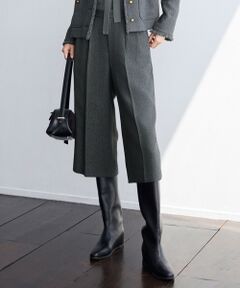 S size ONWARD(小さいサイズ) / エスサイズオンワード その他パンツ | 【SHIHOさん着用】ブライトリングツイード2タッククロップド パンツ