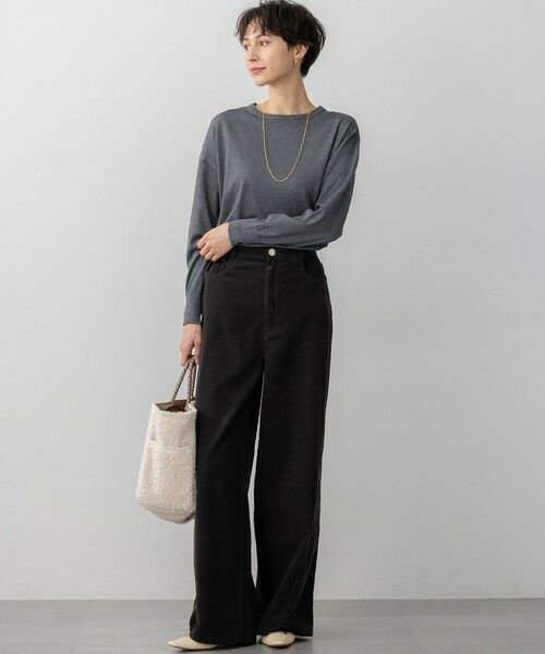 S size ONWARD(小さいサイズ) / エスサイズオンワード その他パンツ | 【滝沢眞規子さん着用/洗える】コットン コーデュロイ ワイド パンツ | 詳細21