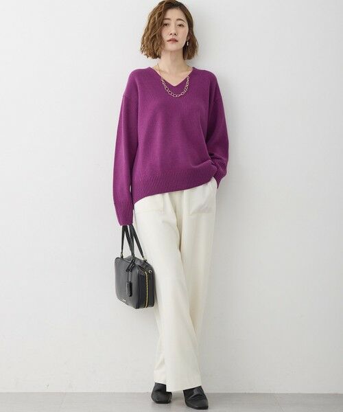 S size ONWARD(小さいサイズ) / エスサイズオンワード その他パンツ | 【洗える】ナチュラルストレッチサキソニー ベイカー ドロスト パンツ | 詳細8