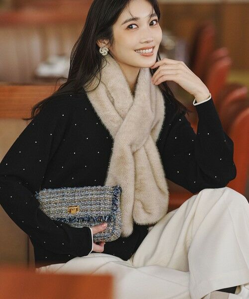 S size ONWARD(小さいサイズ) / エスサイズオンワード その他パンツ | 【滝沢眞規子さん着用/CanCam11月号掲載】ナチュラルストレッチサキソニー タック ワイド パンツ | 詳細2