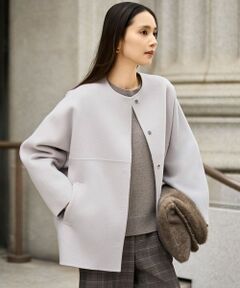 S size ONWARD(小さいサイズ) / エスサイズオンワード その他アウター | 【SHIHOさん着用】ウールリバーノーカラー コート