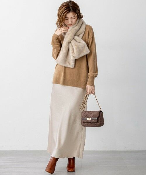 S size ONWARD(小さいサイズ) / エスサイズオンワード ミニ・ひざ丈スカート | 【VERY11月号掲載/洗える】ヴィンテージダブルサテン ナロー スカート | 詳細29