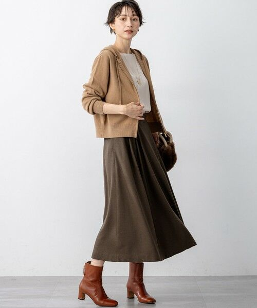 S size ONWARD(小さいサイズ) / エスサイズオンワード ミニ・ひざ丈スカート | 【洗える】ウールミルドジャージー タック スカート | 詳細20