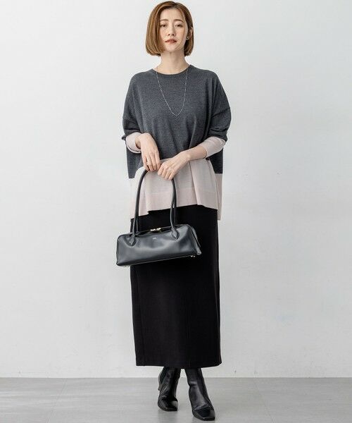 S size ONWARD(小さいサイズ) / エスサイズオンワード ミニ・ひざ丈スカート | 【洗える】コットンエアーダンボール Iライン スカート | 詳細14