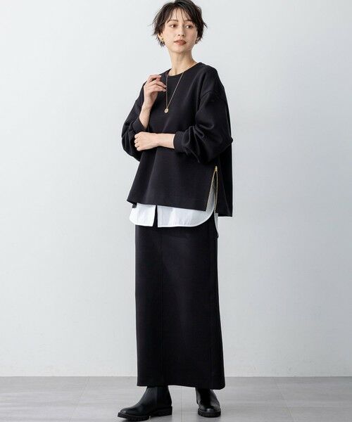 S size ONWARD(小さいサイズ) / エスサイズオンワード ミニ・ひざ丈スカート | 【洗える】コットンエアーダンボール Iライン スカート | 詳細10