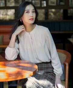 S size ONWARD(小さいサイズ) / エスサイズオンワード シャツ・ブラウス | 【裏起毛】エニポカ バンドカラー ブラウス