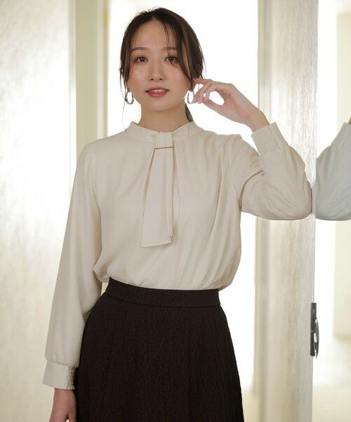 S size ONWARD(小さいサイズ) / エスサイズオンワード シャツ・ブラウス | 【4WAY・裏起毛】エニポカ ボウタイ ブラウス | 詳細1