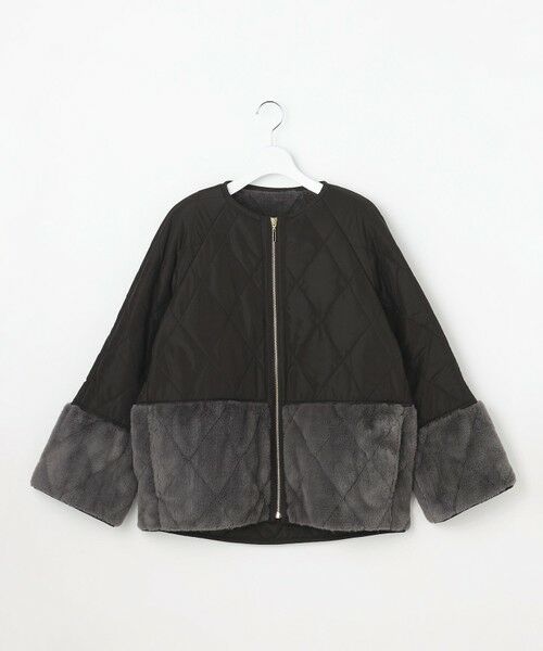 S size ONWARD(小さいサイズ) / エスサイズオンワード テーラードジャケット | フェイクファーコンビキルティング アウター | 詳細19