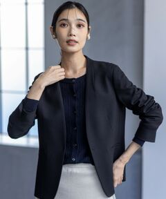 S size ONWARD(小さいサイズ) / エスサイズオンワード ノーカラージャケット | ビューティサーモ2WAYストレッチ ノーカラージャケット