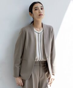 S size ONWARD(小さいサイズ) / エスサイズオンワード ノーカラージャケット | ビューティサーモ2WAYストレッチ ノーカラージャケット