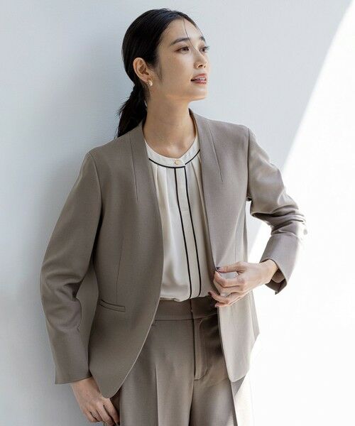 S size ONWARD(小さいサイズ) / エスサイズオンワード ノーカラージャケット | ビューティサーモ2WAYストレッチ ノーカラージャケット | 詳細6