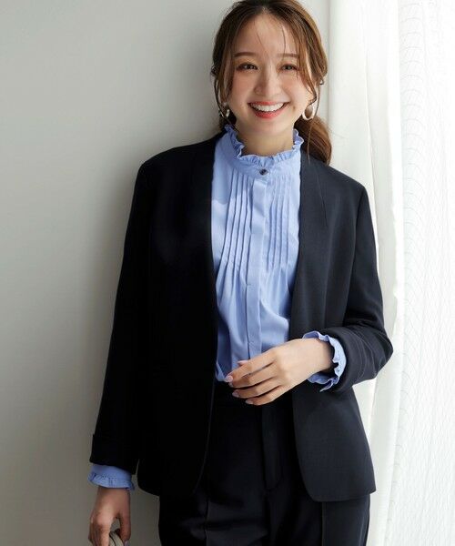 S size ONWARD(小さいサイズ) / エスサイズオンワード ノーカラージャケット | ビューティサーモ2WAYストレッチ ノーカラージャケット | 詳細20