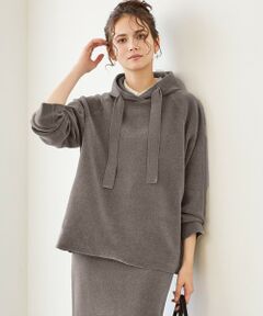 S size ONWARD(小さいサイズ) / エスサイズオンワード パーカー | 【SLOW/一部店舗限定】ベロア風ニット パーカー