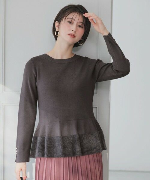 S size ONWARD(小さいサイズ) / エスサイズオンワード ニット・セーター | ペプラムフェザー ニット | 詳細1