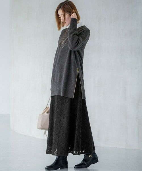 S size ONWARD(小さいサイズ) / エスサイズオンワード ニット・セーター | 【見上愛さん着用/Oggi掲載/洗える】カシミヤブレンド サイドジップ  ニットチュニック | 詳細11