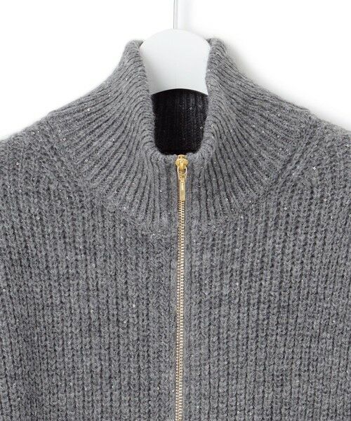 S size ONWARD(小さいサイズ) / エスサイズオンワード ブルゾン | 【洗える】スパンコールバルキー ダブルジップ ニットブルゾン | 詳細12