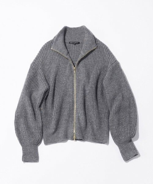 S size ONWARD(小さいサイズ) / エスサイズオンワード ブルゾン | 【洗える】スパンコールバルキー ダブルジップ ニットブルゾン | 詳細9