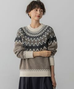 S size ONWARD(小さいサイズ) / エスサイズオンワード ニット・セーター | 【洗える】ジャガード クルーネック ニット