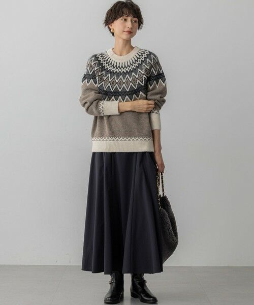 S size ONWARD(小さいサイズ) / エスサイズオンワード ニット・セーター | 【洗える】ジャガード クルーネック ニット | 詳細9