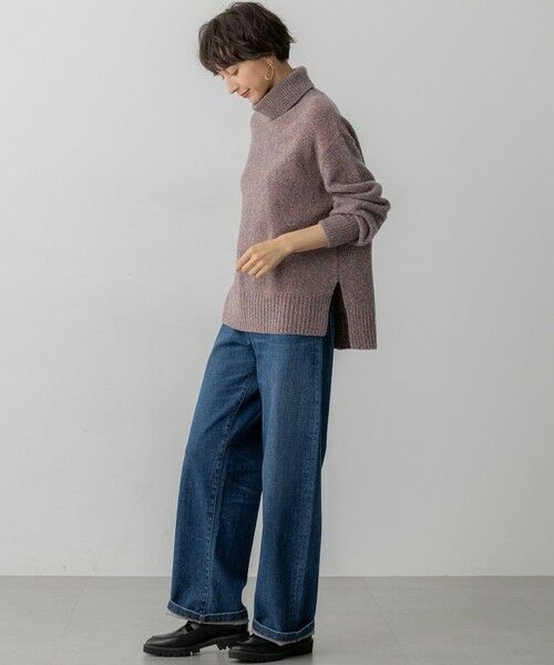 S size ONWARD(小さいサイズ) / エスサイズオンワード ニット・セーター | 【洗える】ミックスブークレ サイドスリットタートルニット | 詳細2