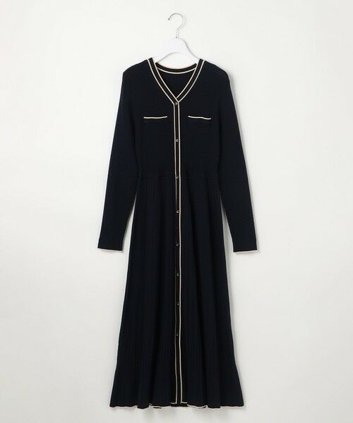 S size ONWARD(小さいサイズ) / エスサイズオンワード ミニ丈・ひざ丈ワンピース | バイカラーデザインニット ワンピース | 詳細15