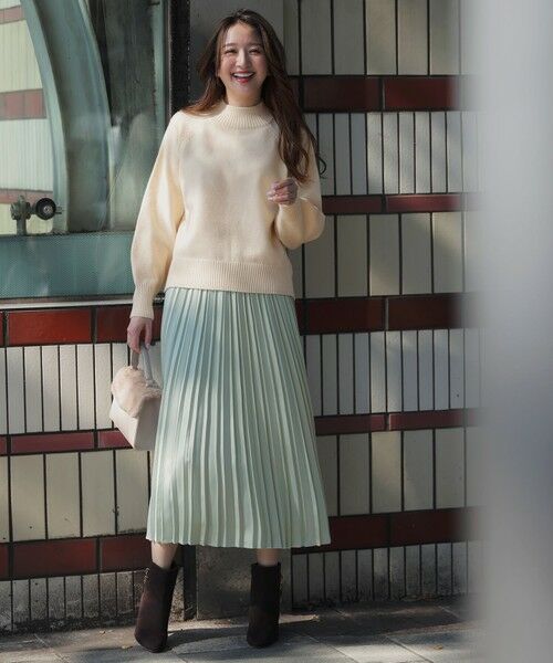 S size ONWARD(小さいサイズ)/エスサイズオンワード 【2SET】ボリューム ニット×プリーツ スカート セット アイボリー×ミント XS S size ONWARD(小さいサイズ)/エスサイズオンワード 【2SET】ボリューム ニット×プリーツ スカート セット アイボリー×ミント XS