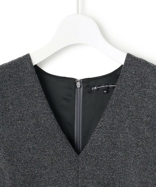 S size ONWARD(小さいサイズ) / エスサイズオンワード ロング・マキシ丈ワンピース | ラメミックスツイード Vネックワンピース | 詳細6