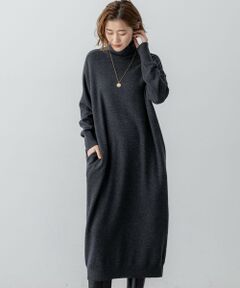 S size ONWARD(小さいサイズ) / エスサイズオンワード ミニ丈・ひざ丈ワンピース | 【洗える】カシミヤブレンド タートルネック ニットワンピース