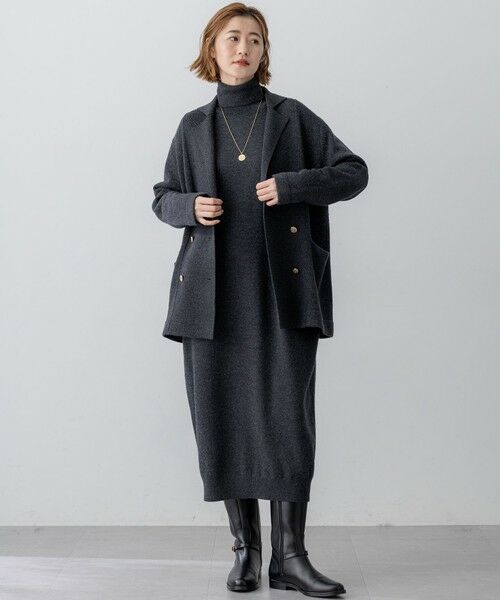 S size ONWARD(小さいサイズ) / エスサイズオンワード ミニ丈・ひざ丈ワンピース | 【洗える】カシミヤブレンド タートルネック ニットワンピース | 詳細10