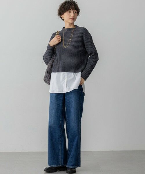 S size ONWARD(小さいサイズ) / エスサイズオンワード ミニ丈・ひざ丈ワンピース | 【洗える】レイヤードニットツイン ワンピース | 詳細4