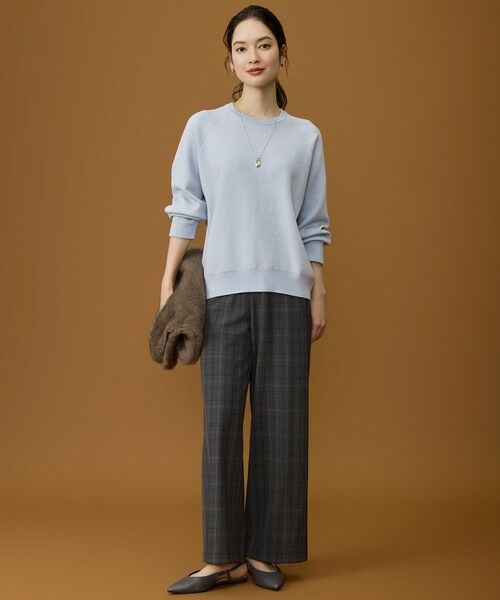 S size ONWARD(小さいサイズ) / エスサイズオンワード その他パンツ | TRギャバ裏起毛チェック柄ワイド パンツ | 詳細7