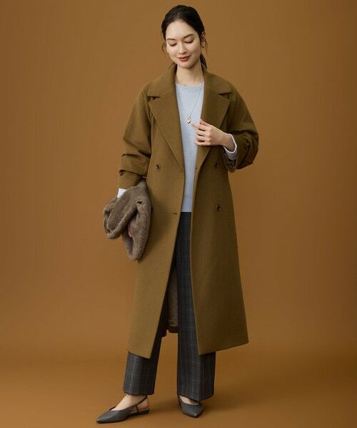 S size ONWARD(小さいサイズ) / エスサイズオンワード その他パンツ | TRギャバ裏起毛チェック柄ワイド パンツ | 詳細10