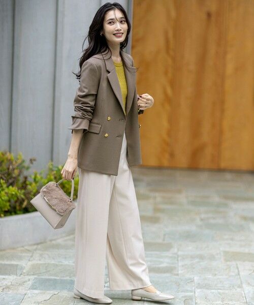 S size ONWARD(小さいサイズ) / エスサイズオンワード その他パンツ | ビューティサーモ2WAYストレッチ ワイドパンツ | 詳細4