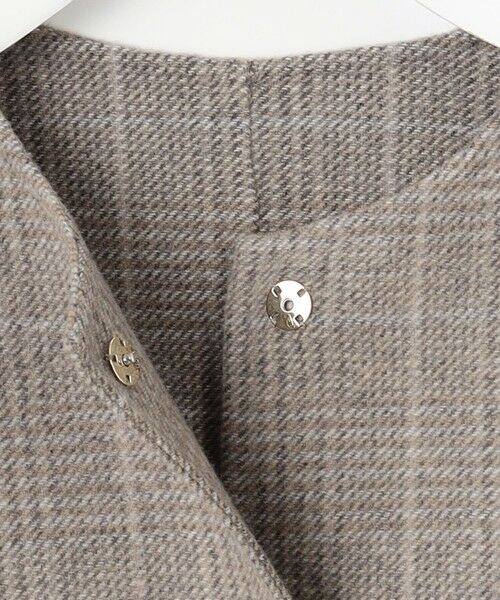 S size ONWARD(小さいサイズ) / エスサイズオンワード その他アウター | 【カタログ掲載】ウールリバーチェック柄ノーカラー コート | 詳細10