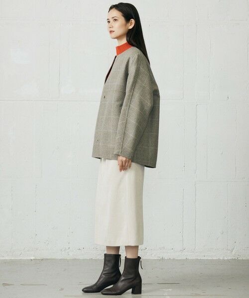 S size ONWARD(小さいサイズ) / エスサイズオンワード その他アウター | 【カタログ掲載】ウールリバーチェック柄ノーカラー コート | 詳細4