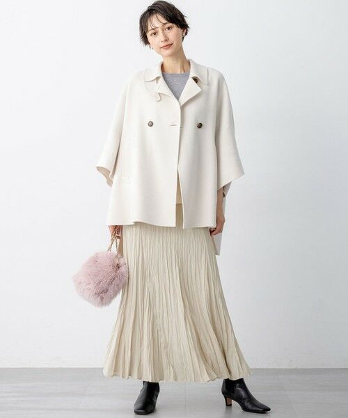 S size ONWARD(小さいサイズ) / エスサイズオンワード その他アウター | 【見上愛さん着用/Oggi12月号掲載】ウールライトリバー ポンチョシルエット コート | 詳細8