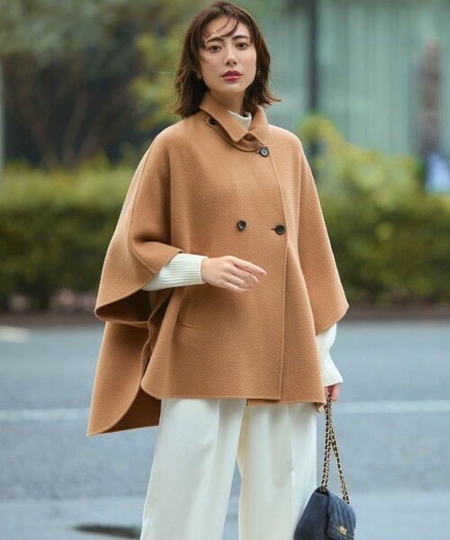 S size ONWARD(小さいサイズ) / エスサイズオンワード その他アウター | 【見上愛さん着用/Oggi12月号掲載】ウールライトリバー ポンチョシルエット コート | 詳細12