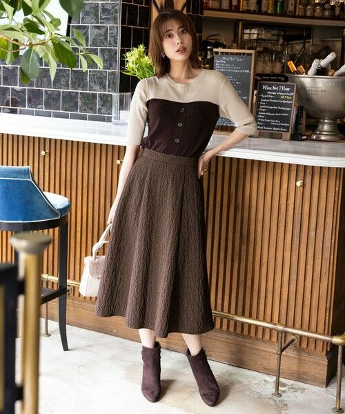 S size ONWARD(小さいサイズ) / エスサイズオンワード ミニ・ひざ丈スカート | ジャカードフレア スカート | 詳細15