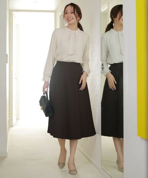 S size ONWARD(小さいサイズ) / エスサイズオンワード ミニ・ひざ丈スカート | ジャカードフレア スカート | 詳細18