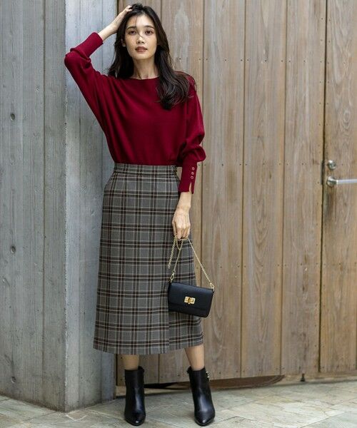 S size ONWARD(小さいサイズ) / エスサイズオンワード ミニ・ひざ丈スカート | ビューティサーモ2WAYストレッチチェック スカート | 詳細5