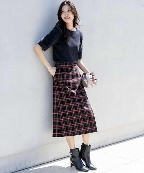 S size ONWARD(小さいサイズ) / エスサイズオンワード ミニ・ひざ丈スカート | ビューティサーモ2WAYストレッチチェック スカート | 詳細11