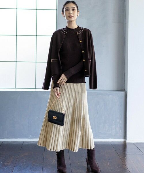 S size ONWARD(小さいサイズ) / エスサイズオンワード ミニ・ひざ丈スカート | CICA加工 ニット フレア スカート | 詳細10