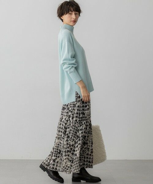 S size ONWARD(小さいサイズ) / エスサイズオンワード ミニ・ひざ丈スカート | 【洗える】ハウンドトゥースアートプリント ギャザー スカート | 詳細6