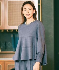 S size ONWARD(小さいサイズ) / エスサイズオンワード シャツ・ブラウス | 【SHIHOさん着用】ソフトウールブレンドペプラム ブラウス