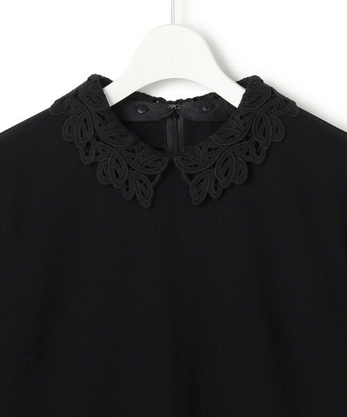S size ONWARD(小さいサイズ) / エスサイズオンワード シャツ・ブラウス | 【セットアップ対応/洗える】トリアセダブルジョーゼット 2WAYレース襟 ペプラムブラウス | 詳細5