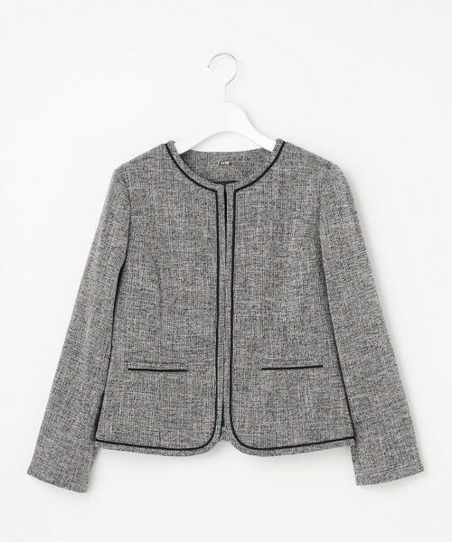 S size ONWARD(小さいサイズ) / エスサイズオンワード ノーカラージャケット | ライトストレッチ ツイード ジャケット | 詳細7